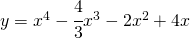 Rendered by QuickLaTeX.com y=x^4-\cfrac{4}{3}x^3-2x^2+4x