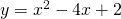 Rendered by QuickLaTeX.com y=x^2-4x+2